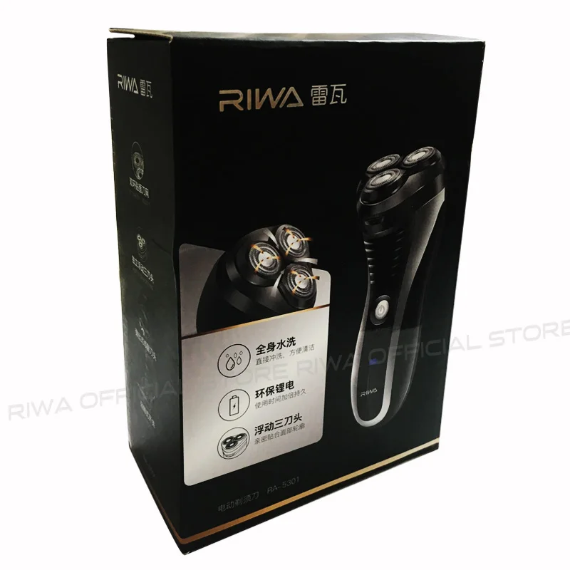 RIWA перезаряжаемая бритва USB с тремя лезвиями, бритва для волос, электрическая бритвенная машинка, Электрический моющийся триммер для бороды, бритва RA-5301