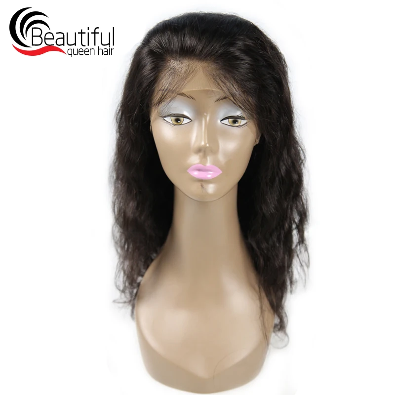 Красивые королевские полные кружевные парики бразильские волосы remy волнистые человеческие волосы парик натуральный Темный предварительно сорвал 130 Плотность для женщин 10-24