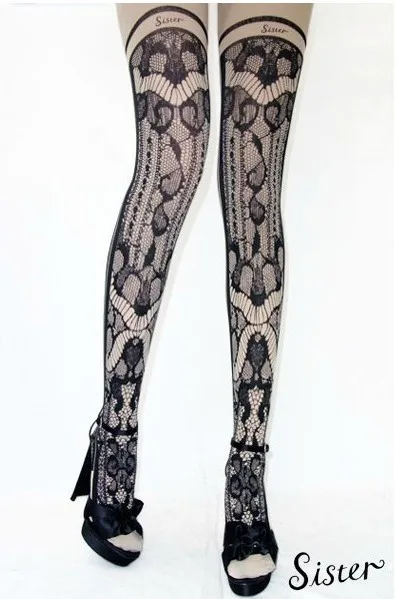 

3pcs 80 d velvet lace thin leg meat pantyhose tattoo socks fake Pantyhose Women