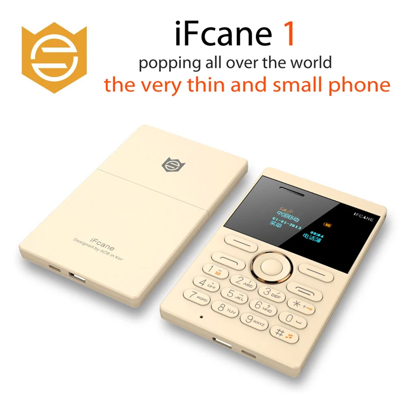 IFcane E1 GSM Маленький русский, немецкий, французский итальянский, турецкий, арабский FM MP3 Вибрация ультра тонкая карта Мини Сотовые телефоны русский ключ