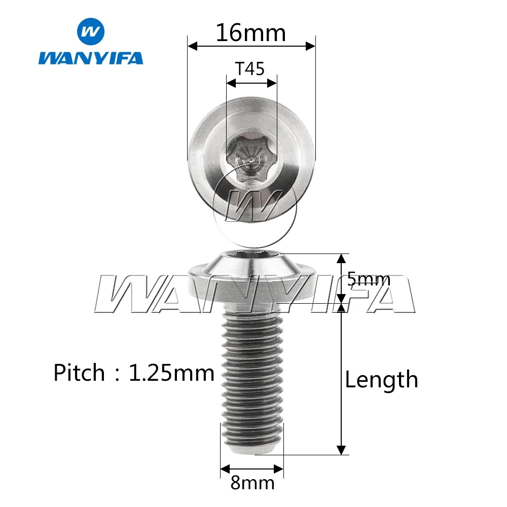 Wanyifa Винт С Титановым болтом M8x20mm M8x25mm Слива головка для велосипеда дисковый тормоз