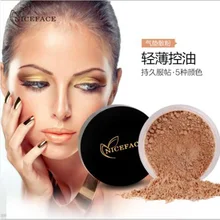 NICEFACE Водонепроницаемая матовая рассыпчатая пудра для макияжа лица для женщин долговечная пудра для контроля масла косметика для блеска лица