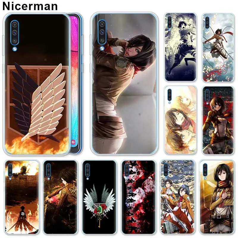 

Attack on Titan Mikasa Silicone Case for Samsung Galaxy A50 A70 A40 A20e A10 A30 A80 A6 A8 Plus A7 A9 Clear TPU Case