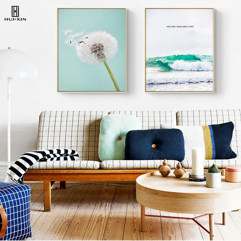 

Nordic Small Fresh Style Of A Few Clusters Of Thick Plant With Long Thin Leaves Decorative Canvas Poster Painting For Room Decor
