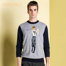 Зимний мужской джемпер чистый кашемировый трикотажный свитер с круглым вырезом и длинным рукавом, теплые пуловеры мужские новые свитера, одежда больших размеров