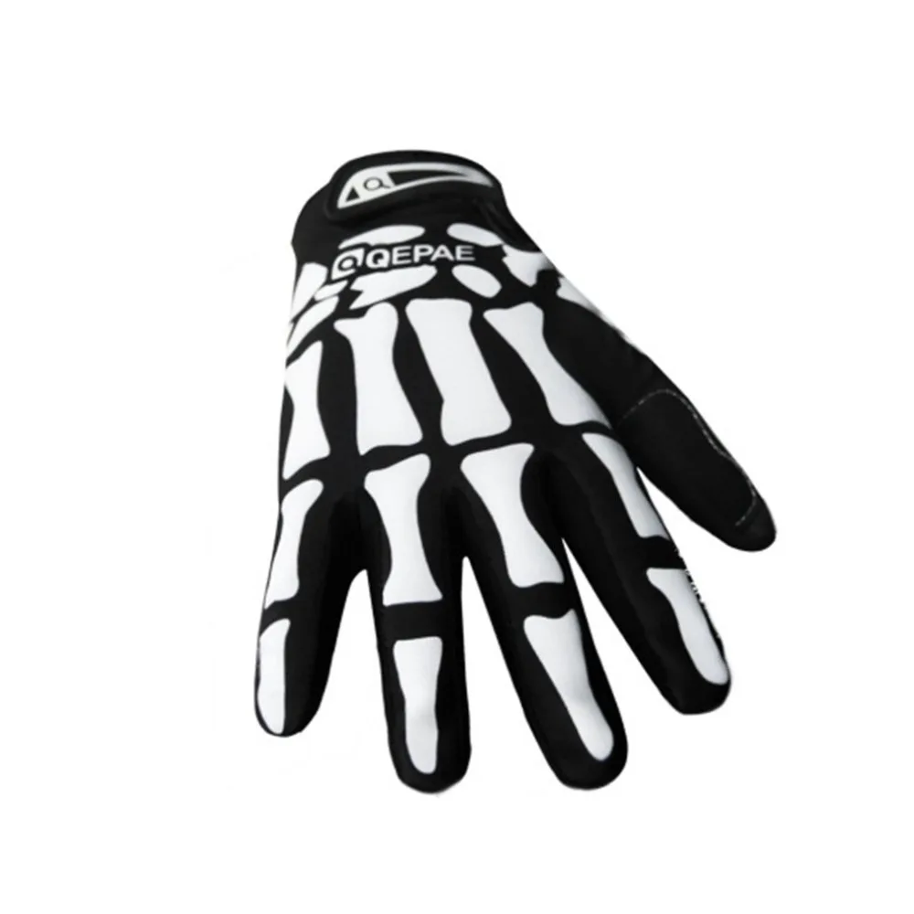 Перчатки для верховой езды ветрозащитные велосипедные перчатки скелет кости дизайн скольжению полный палец перчатки для езды на
