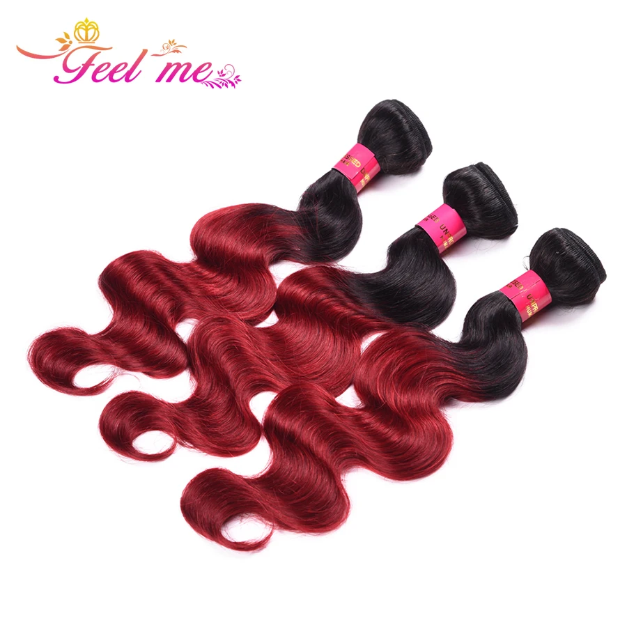 Feel Me Hair Peruvian Body Wave Bundles Hair Weave Ombre Human Hair Extensions One Bundle 1b/burgundy red Hair Non-remy Feel Me Hair Peruvian Body Wave Bundles Hair Weave Ombre Human Hair Extensions One Bundle 1b/burgundy red Hair Non-remy