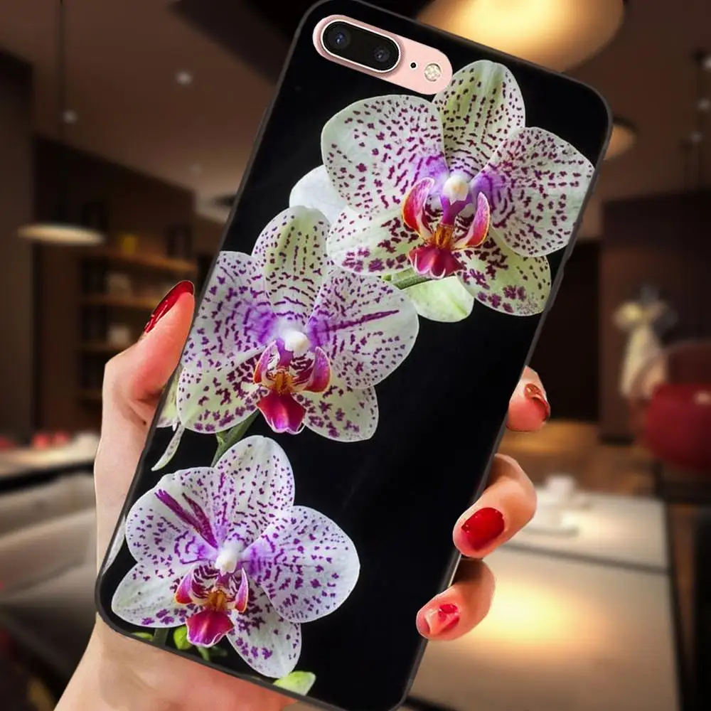 Чехол для телефона из ТПУ с цветком орхидеи Apple iPhone 4 4s 5 5S SE 6 S 7 8 Plus X XS Max