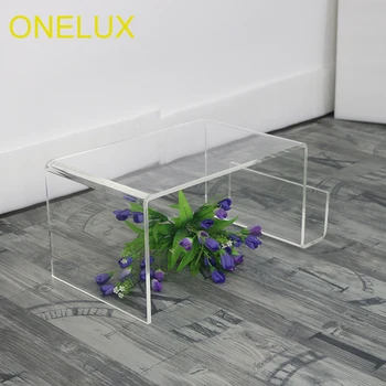 

U-shaped Acrylic Bed Breakfast Table,Clear Laptop U Stand With Additional Magazine Rack