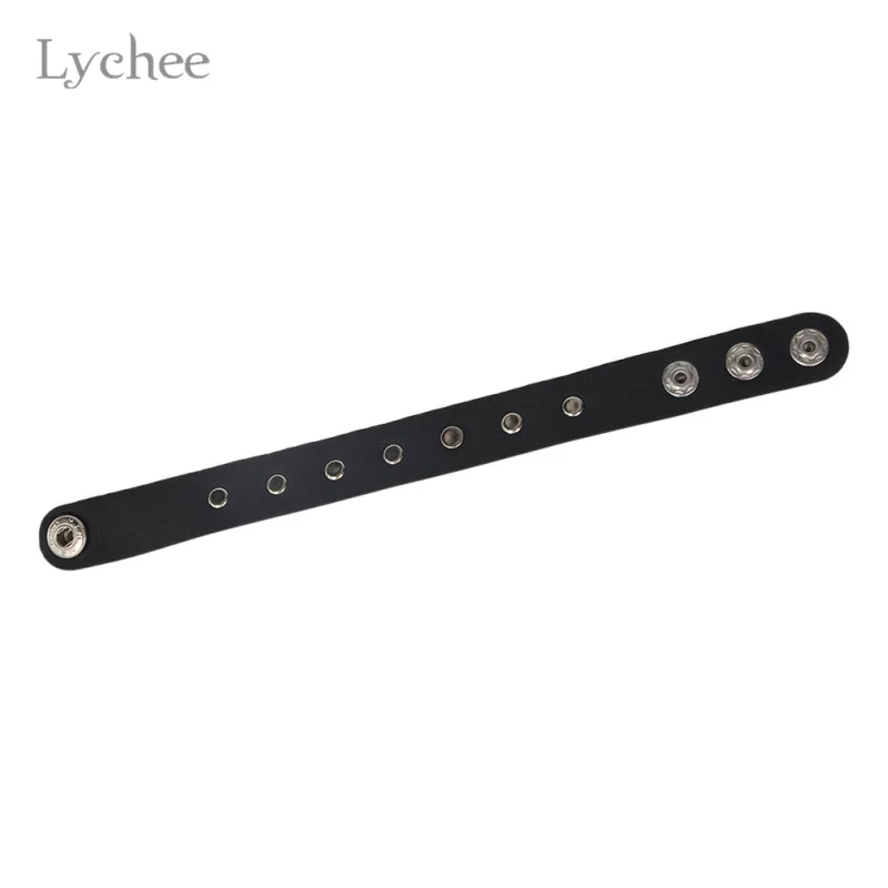 Lychee 2 шт./лот готический панк металлические заклепки Шипы черный кожаный наручный