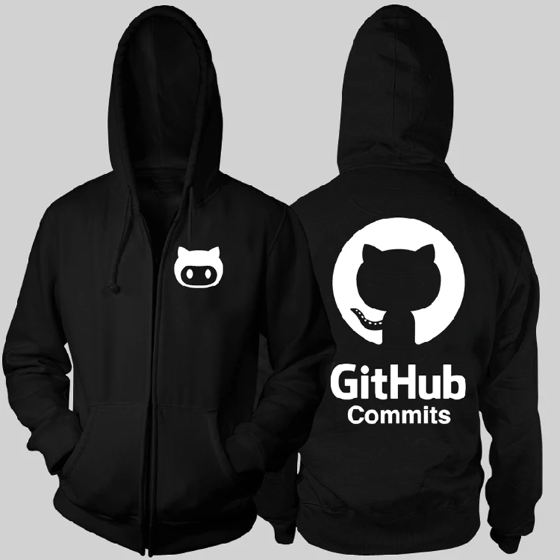 High Quality Github Linux Merb Kawaii Octocat Printed Men Winter Fleece