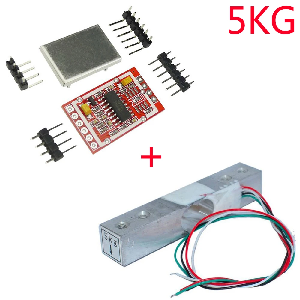 

5KG Digital Load Cell Weight Sensor Portable Electronic Kitchen Scale + HX711 AD Weighing Sensor Module Metal Shied for Arduino