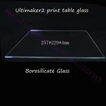 3D Принтер Ultimaker 2 Печати Стеклянный Стол плиты Настоящее Боросиликатного Стекла Фундаментной Плиты 257x229x4 мм для Ultimaker2 3D части Принтера