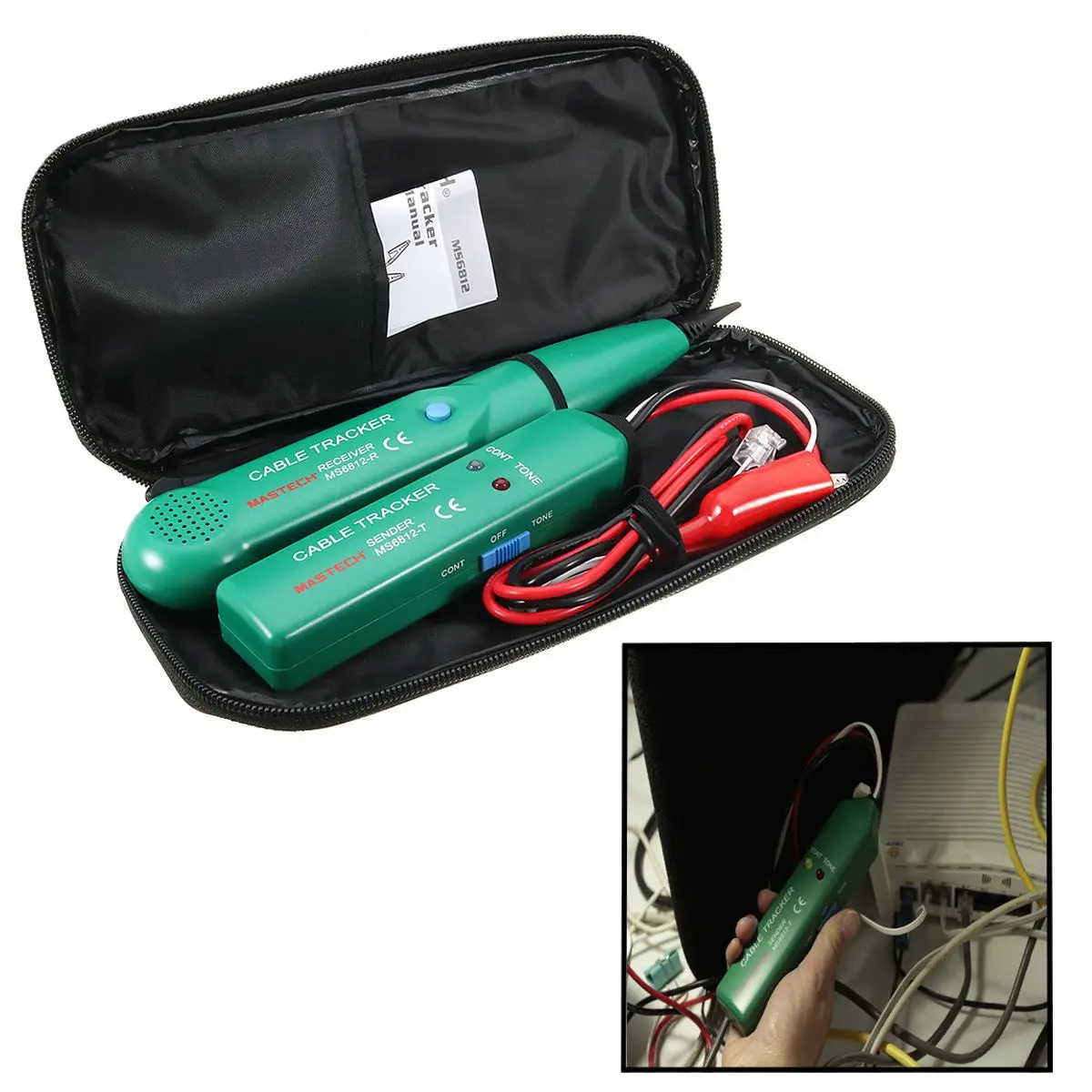 البلاستيك MS6812 كابل مكتشف لهجة مولد التحقيق تعقب الهاتف الهاتف سلك شبكة الكابل تستر الراسم شبكة أداة كيت