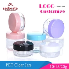 Sedorate mini frascos de plástico, pçs/lote de alta qualidade, 10g, 15g, 20g, frasco de sombra recipientes para maquiagem z2.015