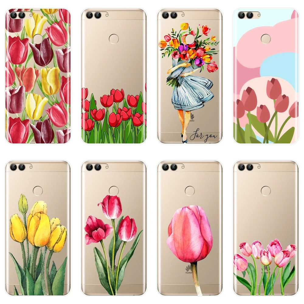 Чехол для Huawei P7 P8 P9 Lite Mini 2017 силиконовый мягкий чехол с цветами P10 P20 Pro Plus P
