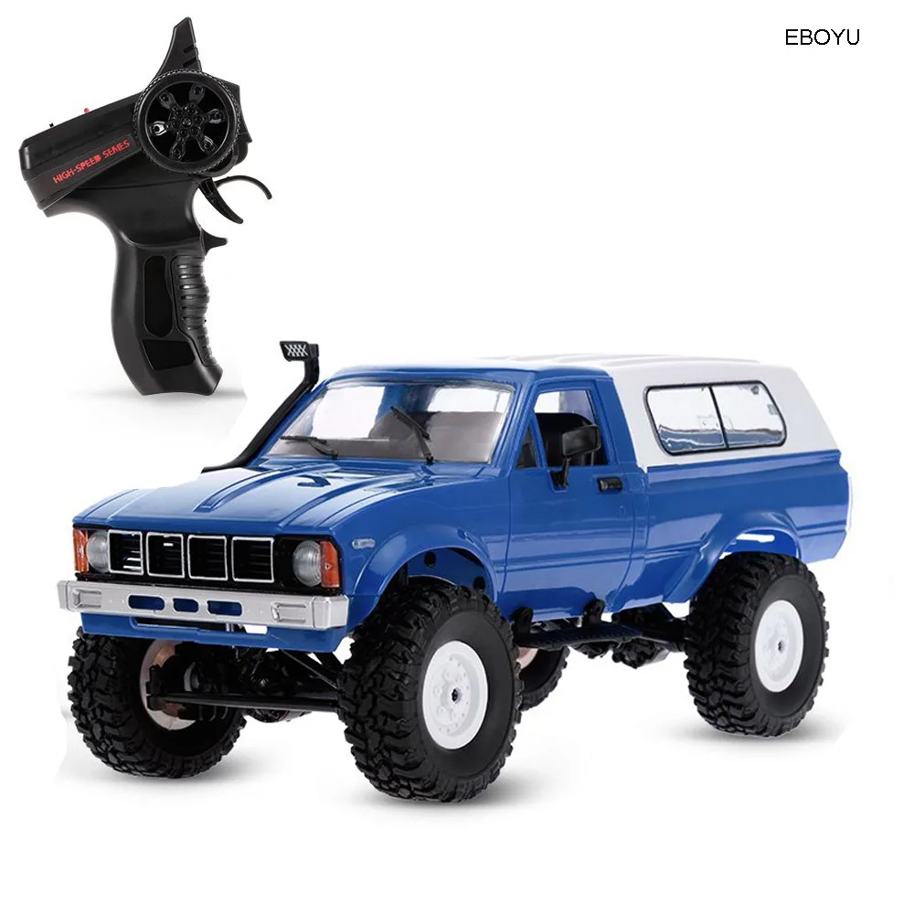 EBOYU WPL C24 1:16 2,4 GHz 4WD RC автомобиль с пультом дистанционного управления гусеничный внедорожник пикап RTR игрушка - Цвет: Синий