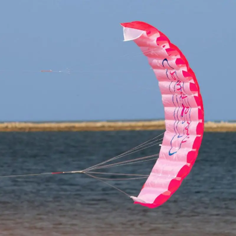 Красный Нейлоновый парашют двойной линии трюк воздушный змей Parapente Parafoil путешествия парапланеризм Kitesurf спортивная игрушка аксессуары - Цвет: Красный