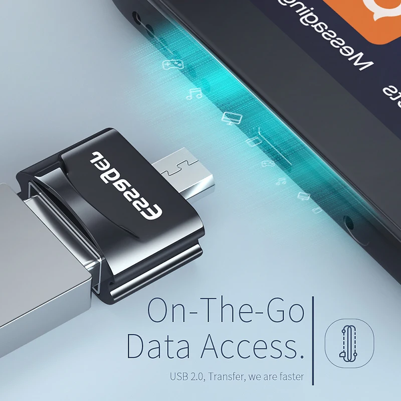 Адаптер Essager Micro USB OTG штекер USB 2,0 разъем для samsung A7 Xiaomi Redmi Note 5 адаптер конвертер Microusb OTG