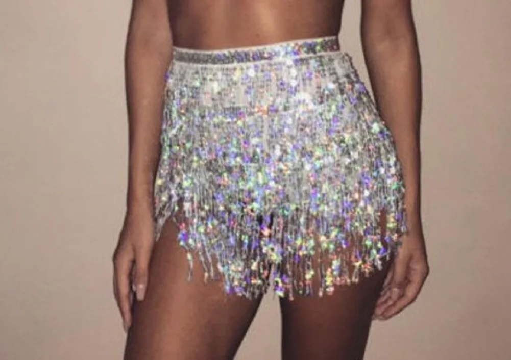 Юбки 2018 новый бренд блестящий костюм для танца живота блестящая кисточка