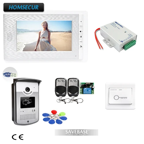 HOMSECUR 7inch Color VideoDoor Phone Intercom System(1*IR Night Vision Camera 1*Indoor Monitor 1*Power Supply Module) for House