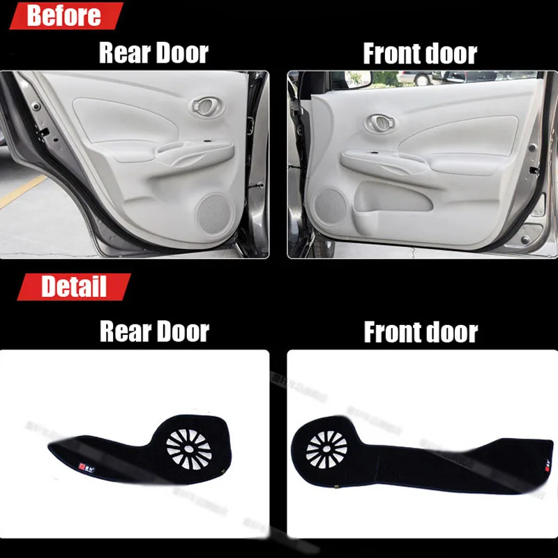 4 шт. декоративные тканевые коврики для Nissan Sunny 2011 2015|door protection|for nissanpads door |