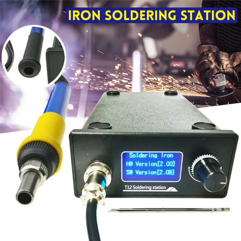 

New STM32 Digital Temperature Controller Electric Soldering Iron Mini OLED Soldering Station with 900M/T12 Soldering Iron Tips