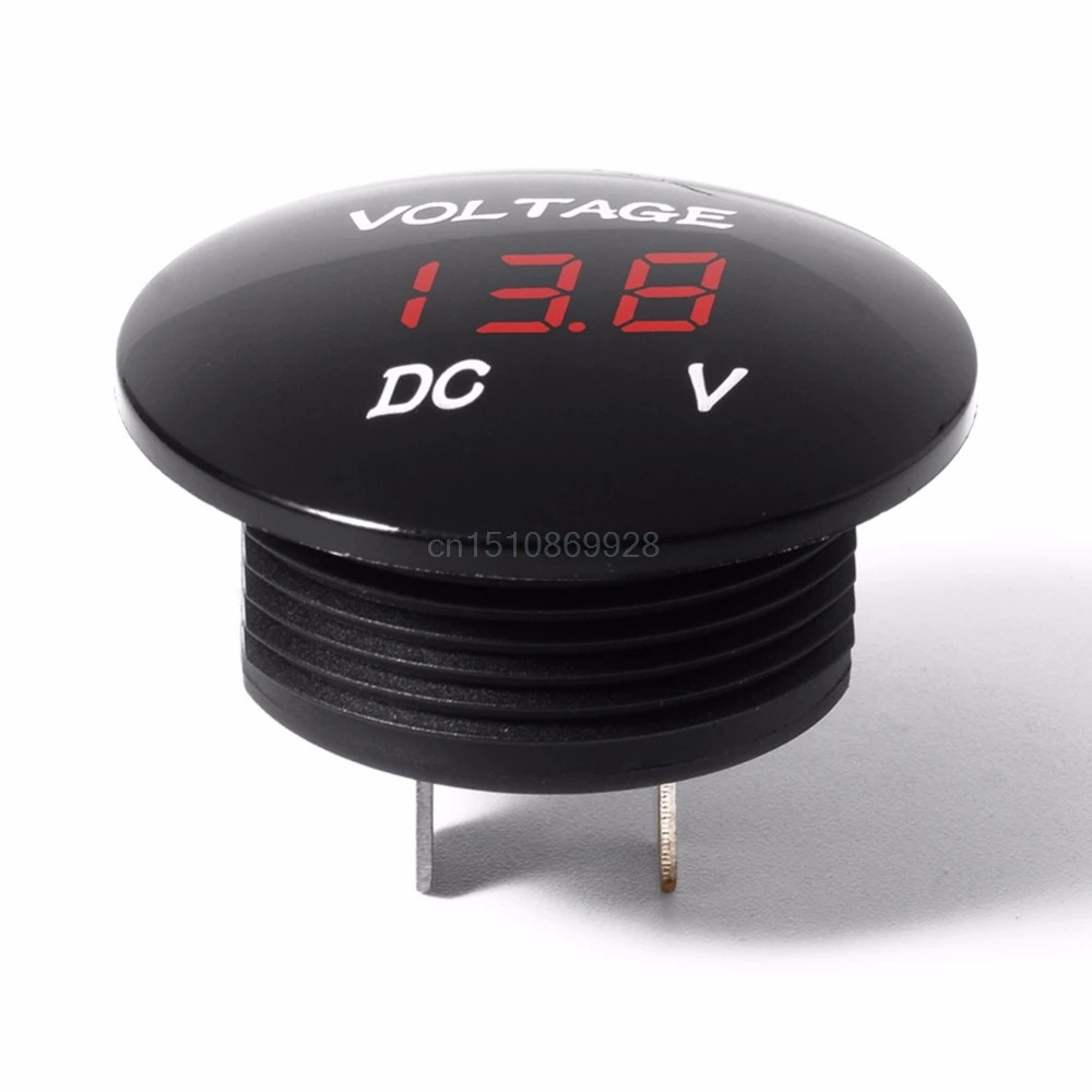 Цифровой вольтметр для автомобиля мотоцикла DC12V 24V красная светодиодная