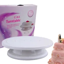 28 см украшения торта проигрыватель Еда Класс Материал вращающийся Вращающийся Обледенение 10 дюймов торт стенд Кухня Дисплей выпечки Инструменты
