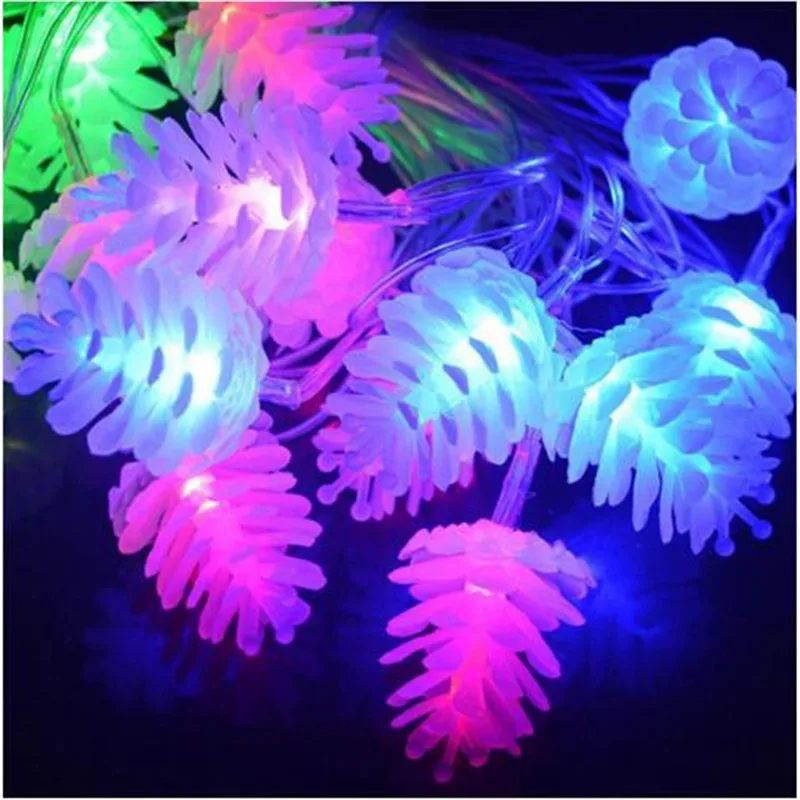 

4M 20leds changeable Pinecone LED String Light AC110V/220V EU/US plug christmas garland New Year party Wedding Decoration Lights