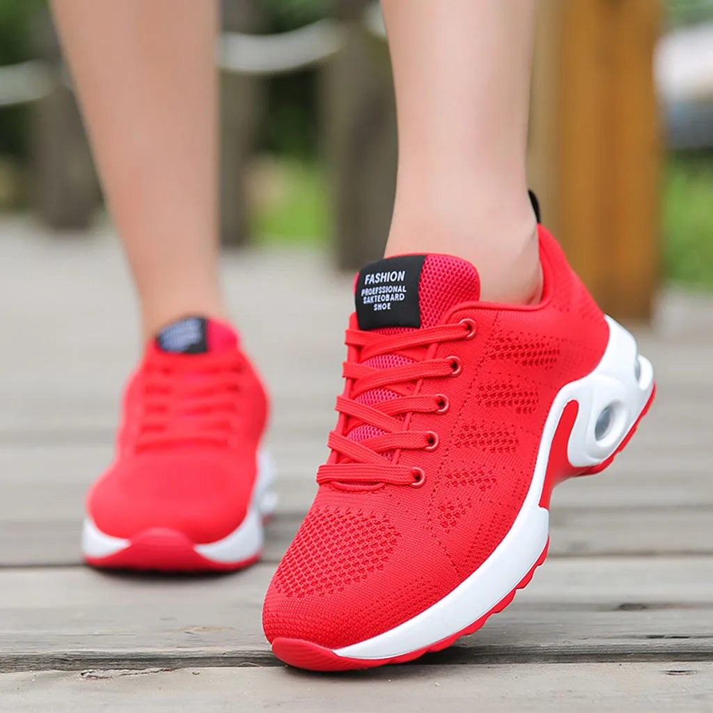 

Women Sneakers Summer Fashion Breathable Air Mesh Lace Up Casual Shoes Ladies Soft Flat Comfort Walking Shoes chaussures#N3