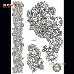 1 шт новый индийский арабский черный хна тату вставьте Кружева Дизайн Свадебные татуировки Мода переводной татуировки Стикеры J009AB