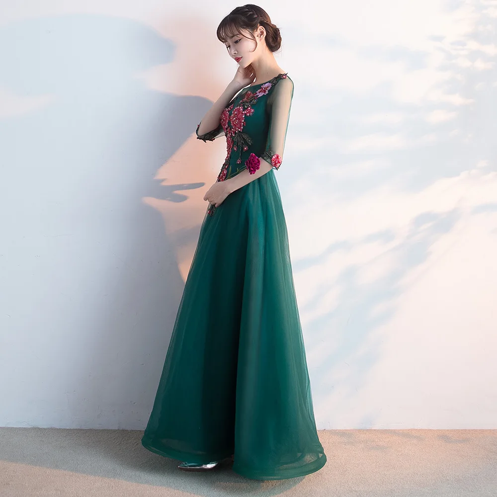 A Line длинный тюлевый Выпускной платья vestido de festa кружевной топ элегантное вечернее платье 2019 Быстрая доставка