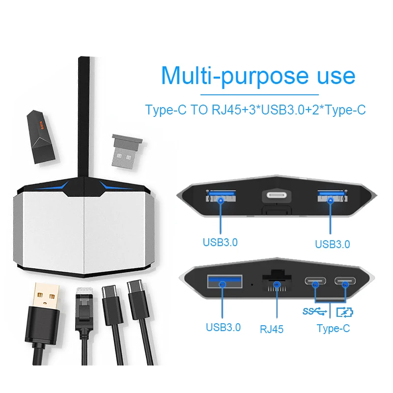 Хаб Basix USB C хаб ethernet Type для Ethernet мульти 3 0 порт Thunderbolt адаптер питания док станции