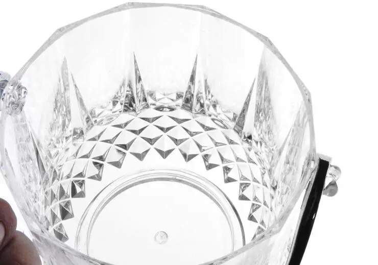 Путешествия Размеры Acrylic Ice Bucket бар Тонг контейнер Пластик вина охладитель, набор из 2