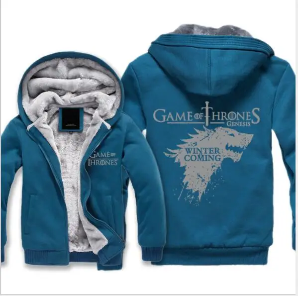 Игра престолов House Stark модные толстовки с капюшоном Для мужчин s куртки зимние теплые флисовые Высокое качество кофты Для мужчин утолщаются Для мужчин пальто - Цвет: Цвет: желтый