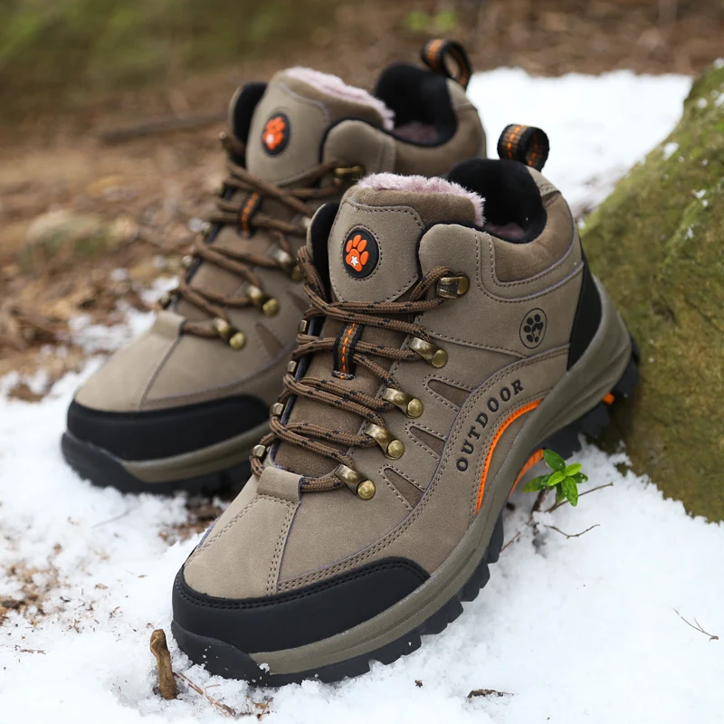 Gongma men boots hiking shoes tourism Waterproof winter men's sneakers Plus Fur Unisex botas hombre outdoor hunting shoes 44 45 Gongma men boots hiking shoes tourism Waterproof winter men's sneakers Plus Fur Unisex botas hombre outdoor hunting shoes 44 45