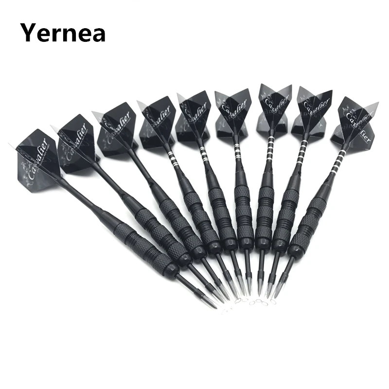 

Yernea New Darts 3Pcs/set High-quality Nickel Plated Iron 18g Steel Tip Darts Black Alumium Alloy Shaft Flight