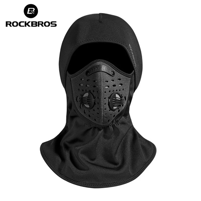 

ROCKBROS Winter Cycling Caps Neck Headwear Bicycle Scarf Face Shield Hat Sport Face Mask Fleece Warmmer Windproof Cycling Mask