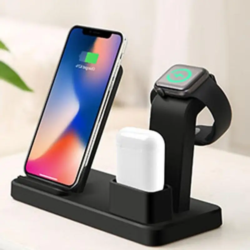 

3 in 1 Qi Wireless Charging Stand Fast Charging Dock Station for iPhone for AirPods for Apple Watch for Samsung Android phones