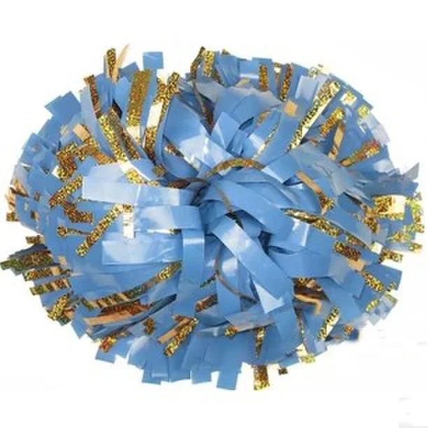 Cheerleader Pompons with Laser Wire, Be Shine and Gold, 6 " Sports Pompoms Supplies, Color Can Free Combination, 10Pcs