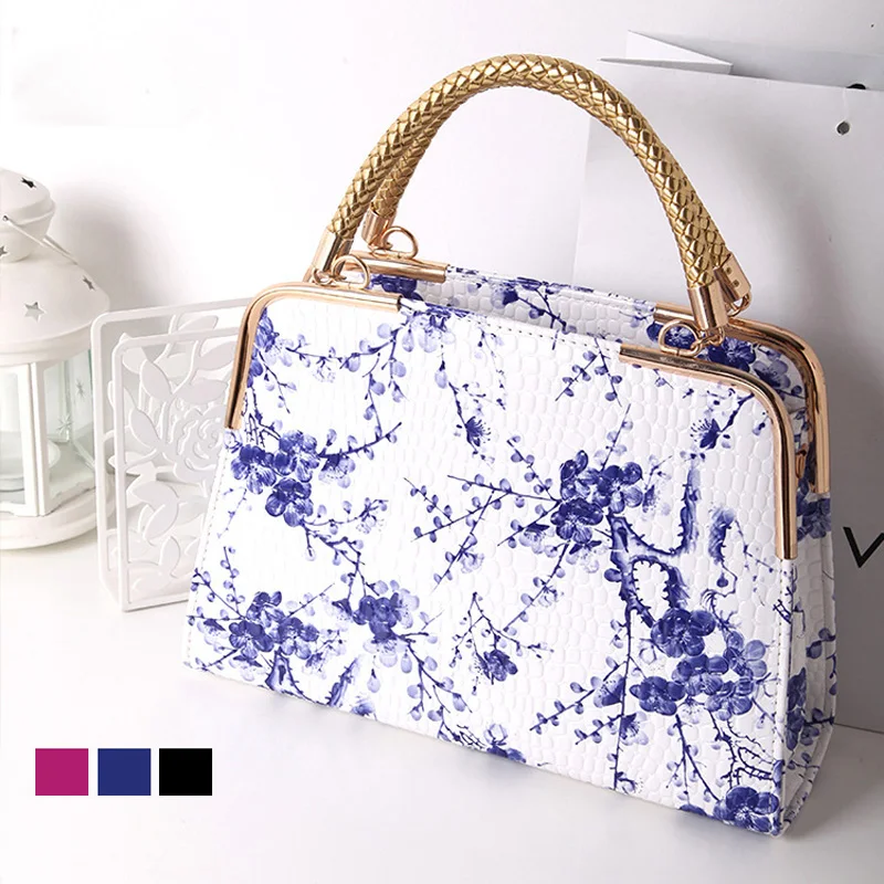 Hot Sale 2017 New Fashion Women Handbags Floral Patent Leather Bag Woman Leather Handbags Women ...