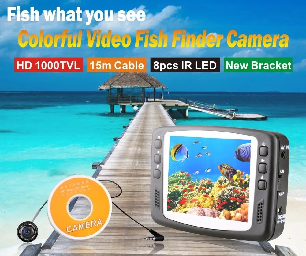 Камера для подводной рыбалки и осмотра 3,5 дюймов ЖК-монитор 1000TVL ИК камера ночного видения 15 метров кабель перезаряжаемый аккумулятор