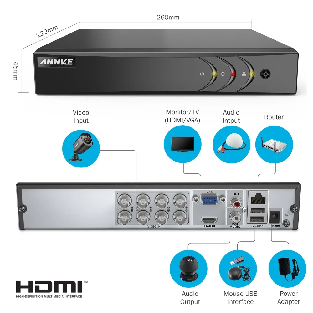 ANNKE 8CH 3MP 5в1 CCTV DVR HD 4 шт. 2048*1536 TVI камера безопасности наружная Всепогодная домашняя