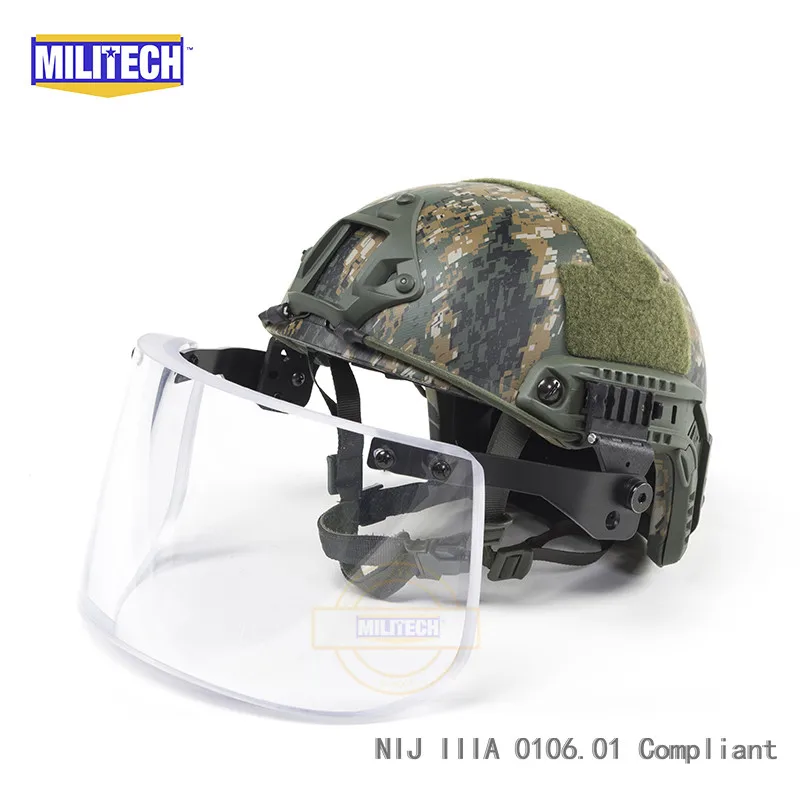 MILITECH NIJ IIIA 3A пуленепробиваемый козырек для PASGT ACH FAST Picatinny Railed шлем баллистический козырек для тактических рельсовых шлемов