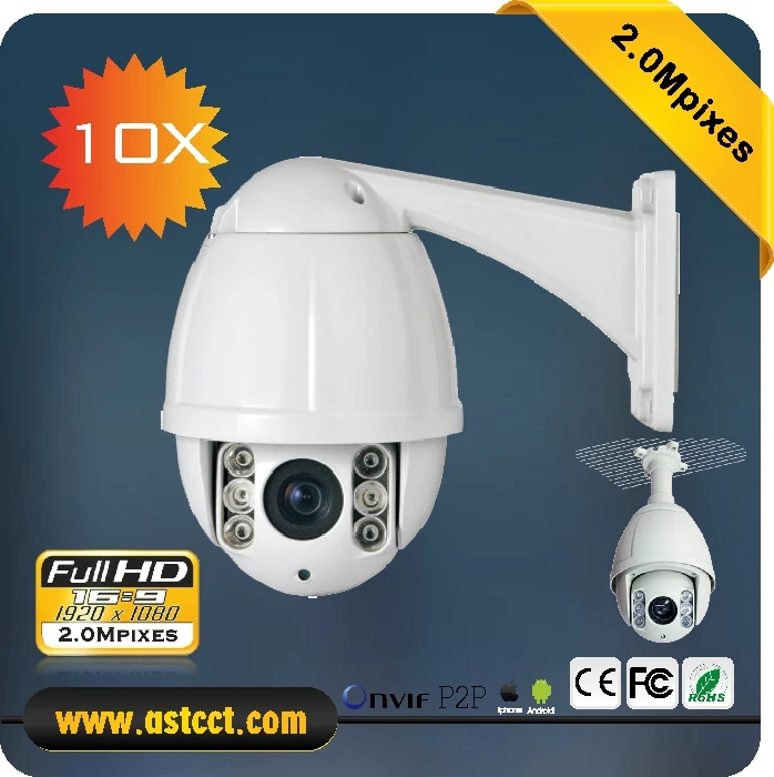 Наружная 10x Zoom IP PTZ камера Full HD 2MP ИК высокоскоростная купольная Sony 322 сенсор мини