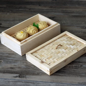 

Rectangular bamboo Chinese fir wood steamed bun frame large wooden steamer drawer square box cage Hong Kong style restaurant
