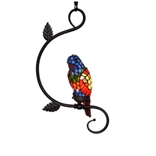 American Rustic Rural Retro Novelty Stained Glass Bird Parrot Home Art Deco LED Hanging Pendant Lamp Light Restaurant Cafe Bar northern europe concise art fashion glass pendant light cafe bar restaurant livingroom library decoration lamp free shipping