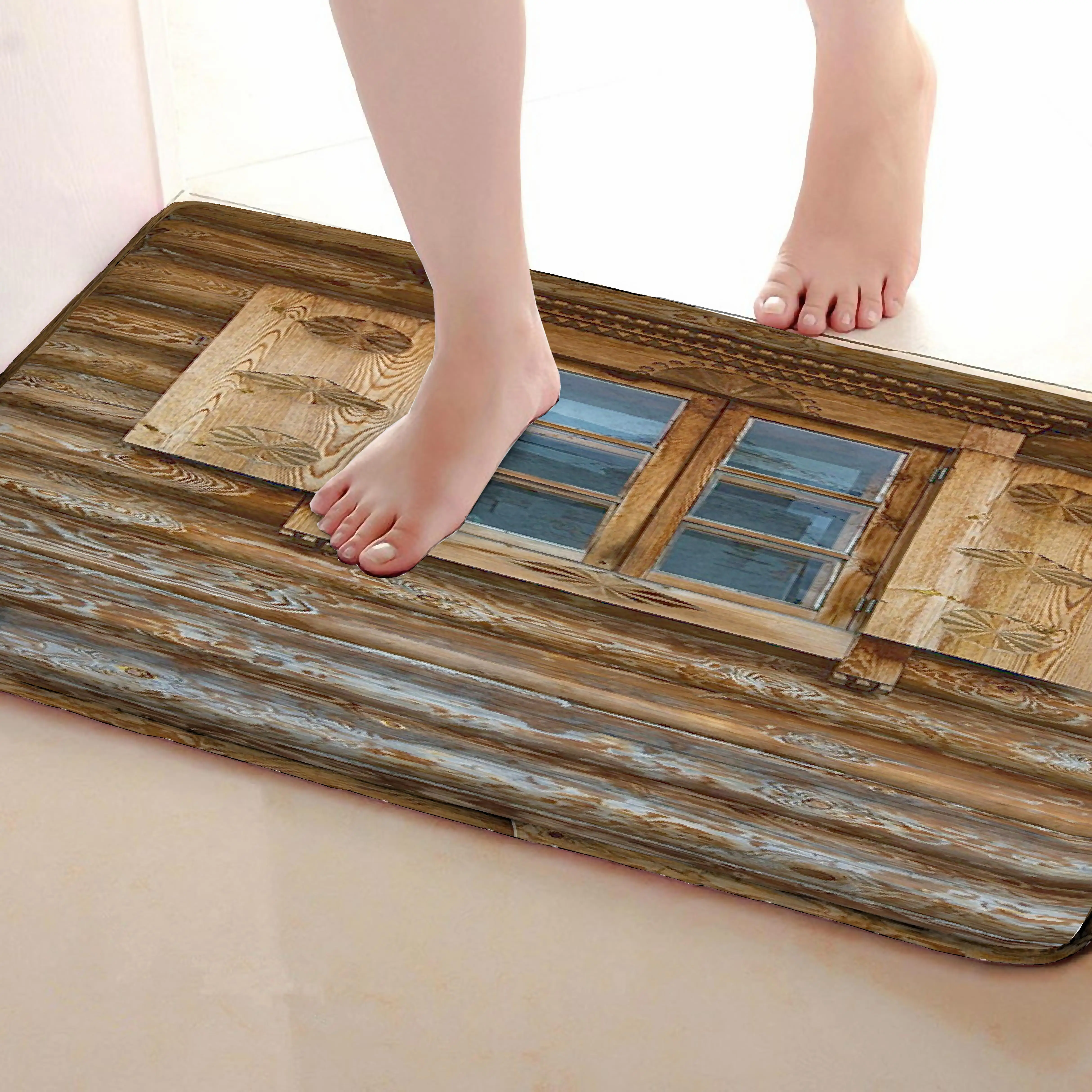 Стиль окна коврик для ванной комнаты, смешной Противоскользящий коврик для ванной, занавески для душа s аксессуары, соответствующие вашей душевой занавеске