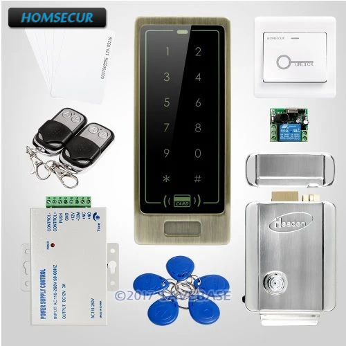 HOMSECUR Waterproof 125Khz ID Access Control System+Electric Control Lock+Tamper Alarm+Wiegand 26